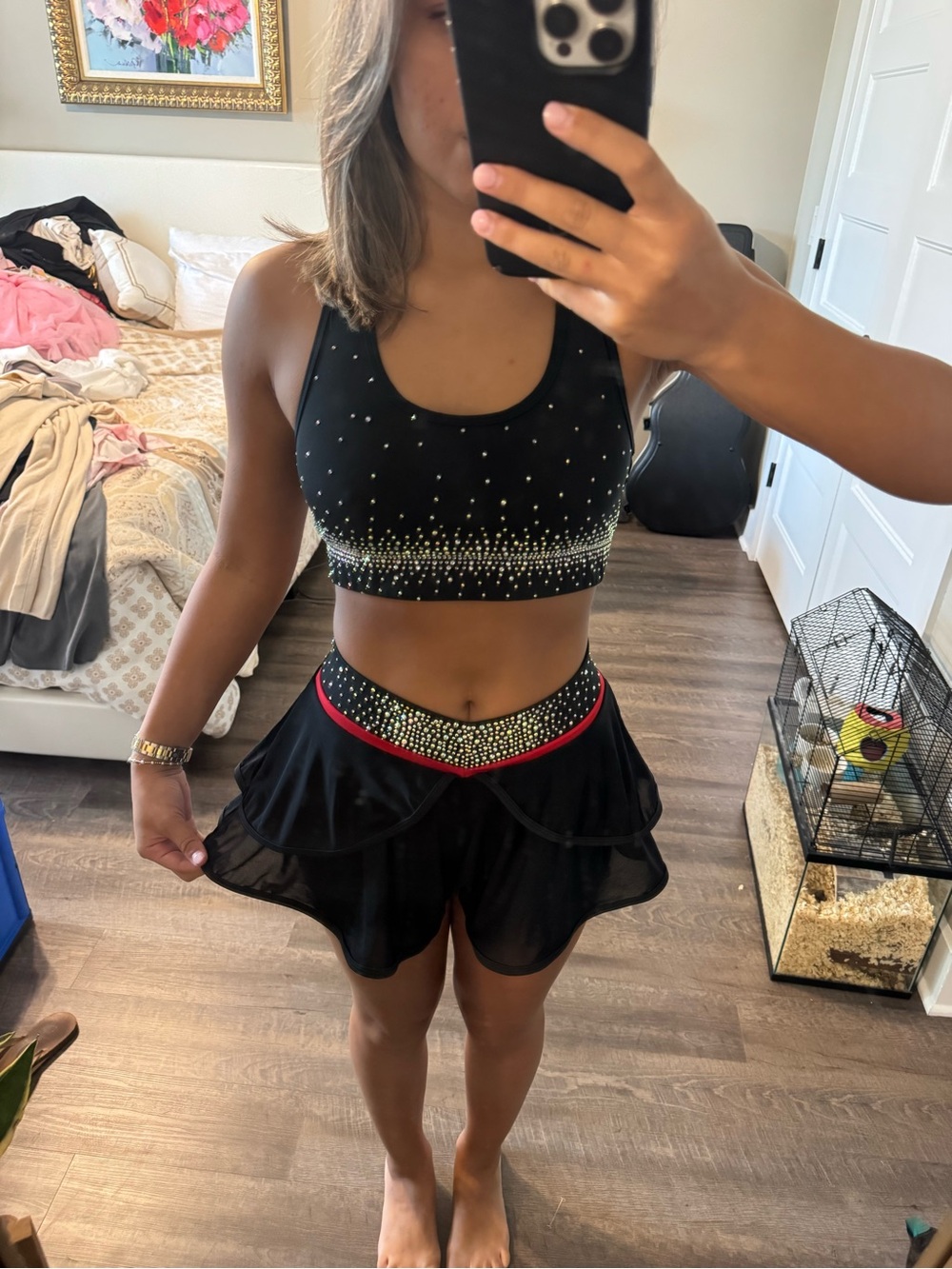 Black Crystal-Embellished Top ONLY (sold separately due to different sizes)